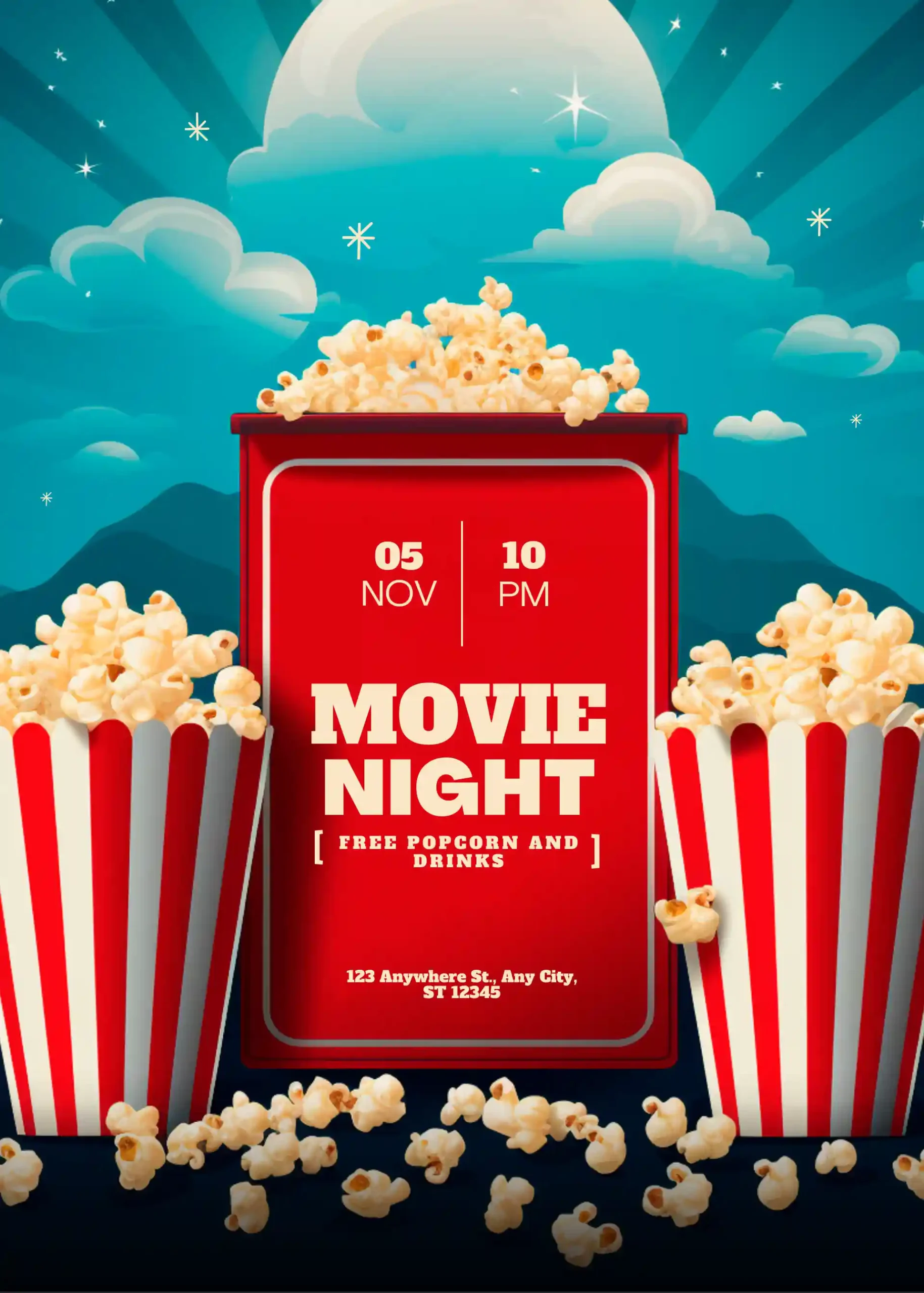 Red and Blue Movie Night Poster scaled 2 2025