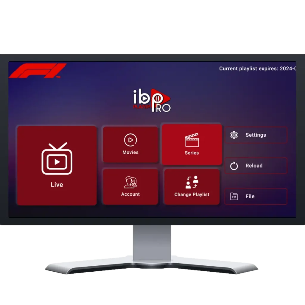 IPTV Smarters-app gränssnitt som visar streamingalternativ för högkvalitativt innehåll.